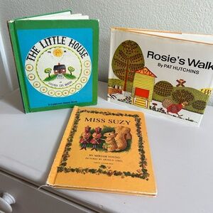 VTG set nostalgic books the Little House '69, Miss Suzy '64, Rosie’s Walk '68